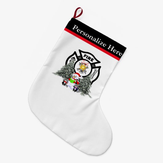 kerstvuurschilderscène grote kerstsok (Voorkant (Hangend))