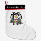 kerstvuurschilderscène grote kerstsok (Voorkant)