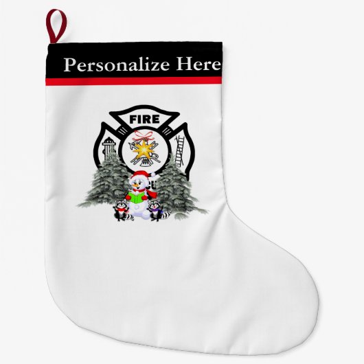 kerstvuurschilderscène grote kerstsok (Voorkant)