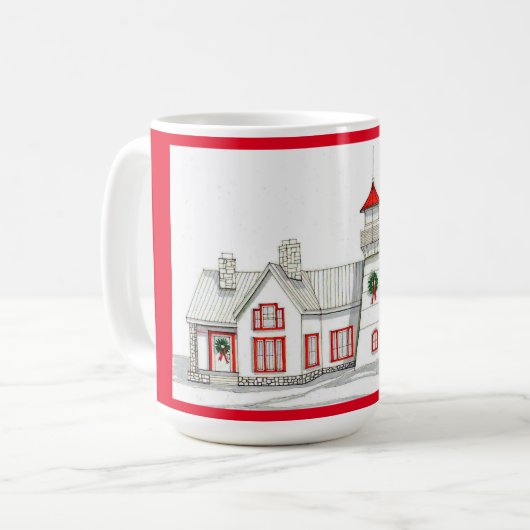 Kerstvuurtoren 1 koffie-Mok 15 oz Koffiemok (Voorkant links)