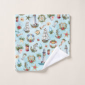 Kerstvuurtoren aan de kust bad handdoek (Wasdoekje)