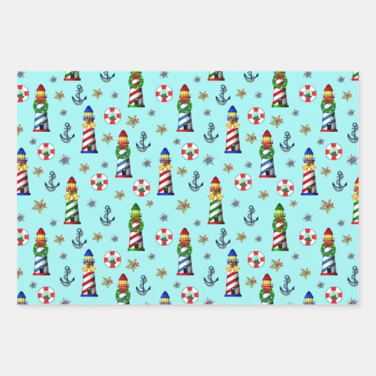 Kerstvuurtoren Inpakpapier Vel (Voorkant)