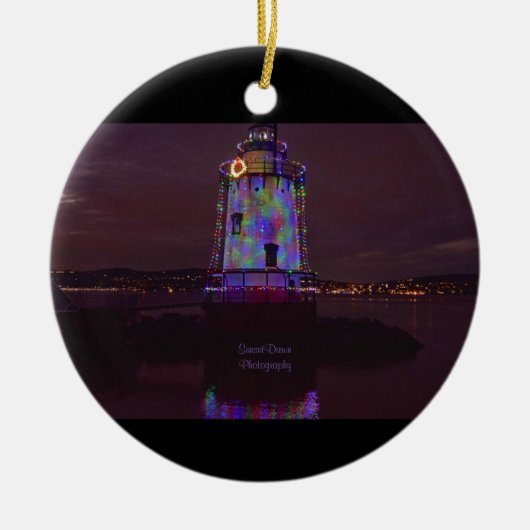 Kerstvuurtoren Keramisch Ornament (Voorkant)