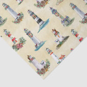 Kerstvuurtoren Nautical Beach Sand Tissuepapier (Detail)