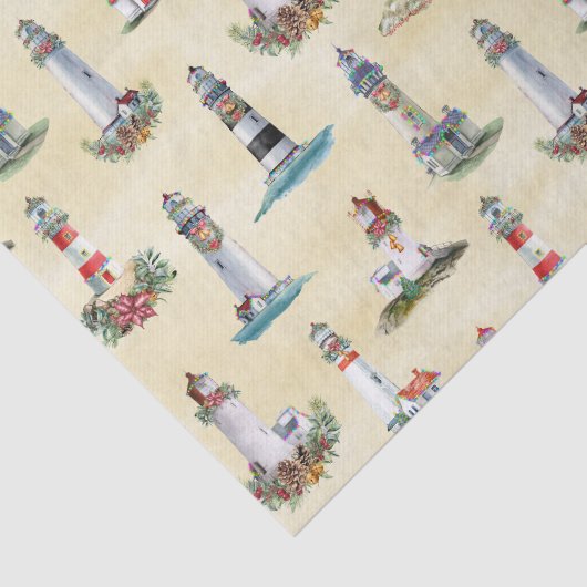 Kerstvuurtoren Nautical Beach Sand Tissuepapier (Detail)