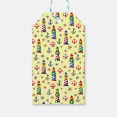Kerstvuurtoren Nautical Yellow Cadeaulabel (Achterkant)