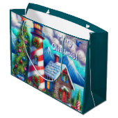 Kerstvuurtoren Nautische Kustberg Groot Cadeauzakje (Achterkant Gekanteld)