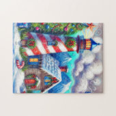 Kerstvuurtoren Nautische Kustberg Legpuzzel (Horizontaal)