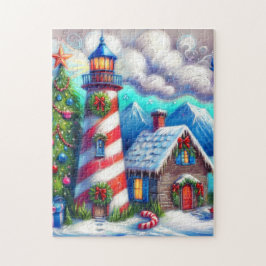 Kerstvuurtoren Nautische Kustberg Legpuzzel