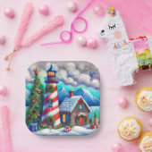 Kerstvuurtoren Nautische Kustberg Papieren Bordje (Feest)