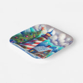 Kerstvuurtoren Nautische Kustberg Papieren Bordje (Gebogen)