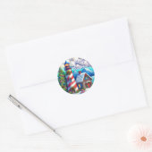 Kerstvuurtoren Nautische Kustberg Ronde Sticker (Envelop)
