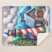 Kerstvuurtoren Nautische Kustberg Sherpa Deken (Voorkant (horizontaal))