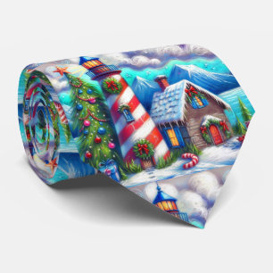 Kerstvuurtoren Nautische Kustberg Stropdas