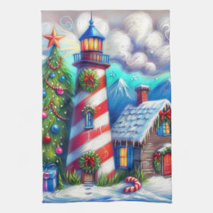 Kerstvuurtoren Nautische Kustberg Theedoek