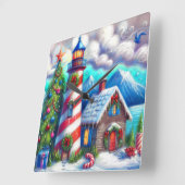 Kerstvuurtoren Nautische Kustberg Vierkante Klok (Hoek)