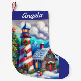 Kerstvuurtoren Nautische Magnetische Kaart Kleine Kerstsok