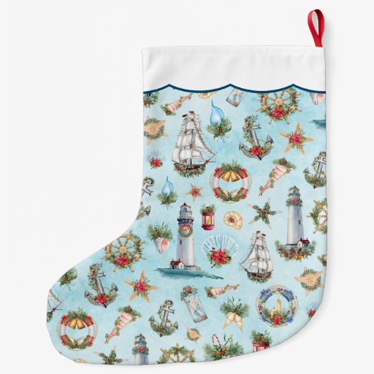 Kerstvuurtoren Schepen Jouw naam toevoegen Grote Kerstsok (Achterkant)