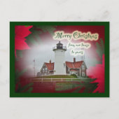 Kerstvuurtoren van het Punt Nobska Feestdagenkaart (Voorkant)