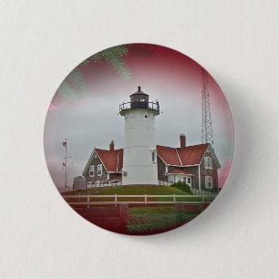 Kerstvuurtoren van het Punt Nobska Ronde Button 5,7 Cm