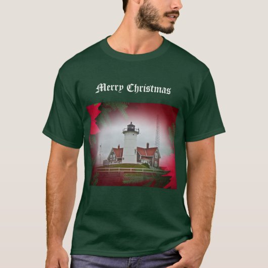 Kerstvuurtoren van het Punt Nobska T-shirt (Voorkant)