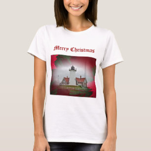 Kerstvuurtoren van het Punt Nobska T-shirt