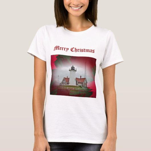 Kerstvuurtoren van het Punt Nobska T-shirt (Voorkant)