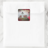 Kerstvuurtoren van het Punt Nobska Vierkante Sticker (Tas)