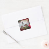Kerstvuurtoren van het Punt Nobska Vierkante Sticker (Envelop)