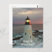 Kerstvuurtoren voor zeeen en groeten briefkaart (Voorkant / Achterkant)