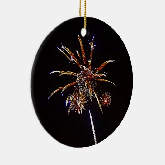 kerstvuurwerk keramisch ornament (Rechts)