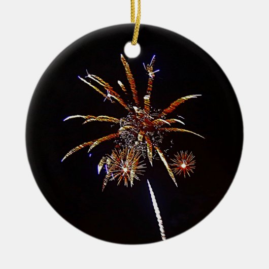 kerstvuurwerk keramisch ornament (Voorkant)