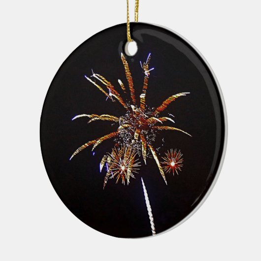 kerstvuurwerk keramisch ornament (Links)