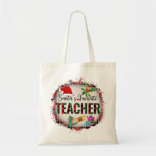 kerstwaardering voor de favoriete leraar voor kers tote bag