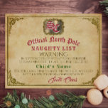 kerstwaarschuwing voor kerstmis met kerstmis-lijst<br><div class="desc">Dit aanpasbare, oostelijke, traditionele, Victoriaans document is een officieel bekendmakingscertificaat waarin kleine jongens en meisjes worden erkend die zich niet zo goed gedragen dat ze het risico lopen op de "Naughty List" van de kerstman te worden geplaatst. Alhoewel het hen ook geruststelt dat er nog tijd is om de "lijst...</div>