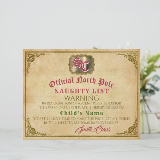 kerstwaarschuwing voor kerstmis met kerstmis-lijst (Staand voorkant)