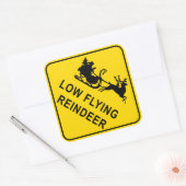 kerstwaarschuwingsbord - Runderrendierlaag met laa Vierkante Sticker (Envelop)