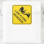 kerstwaarschuwingsbord - Runderrendierlaag met laa Vierkante Sticker (Tas)