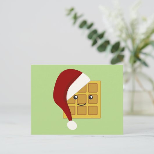 kerstwafel feestdagenkaart (Staand voorkant)