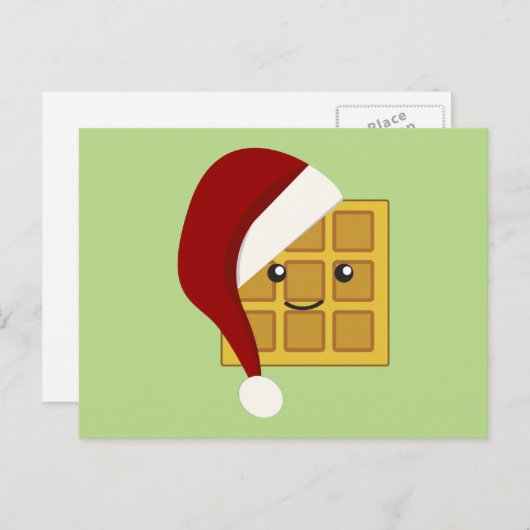 kerstwafel feestdagenkaart (Voorkant / Achterkant)