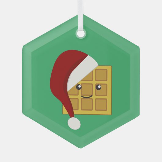 kerstwafel glas ornament (Voorkant)