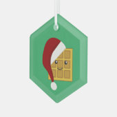 kerstwafel glas ornament (Voorkant links)