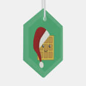 kerstwafel glas ornament (Voorkant Rechts)