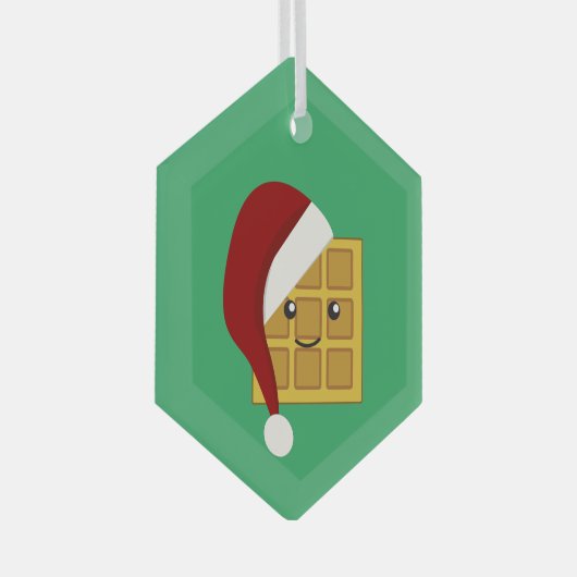kerstwafel glas ornament (Voorkant Rechts)