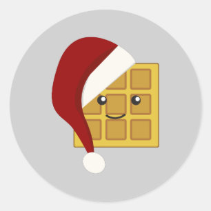 kerstwafel ronde sticker