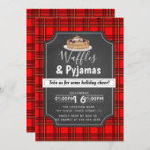 kerstwafels en pyjama's brunch feest kaart (Voorkant / Achterkant)