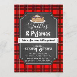 kerstwafels en pyjama's brunch feest kaart