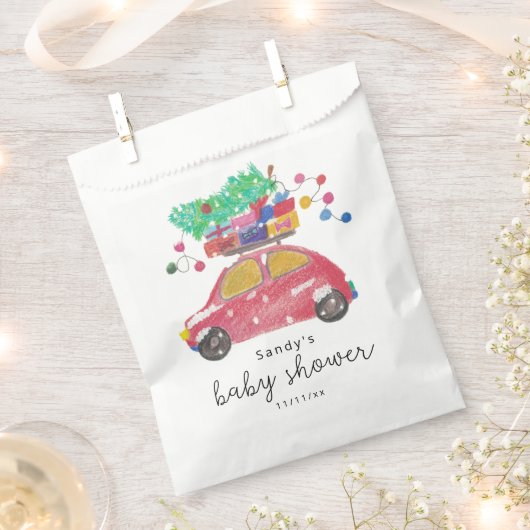 Kerstwagen - baby shower bedankzakje (Geknipt)