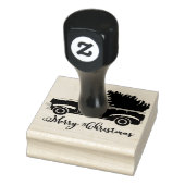 Kerstwagen en boom rubberstempel (Stempel)