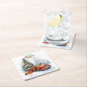 kerstwagen kartonnen onderzetters (Insitu)